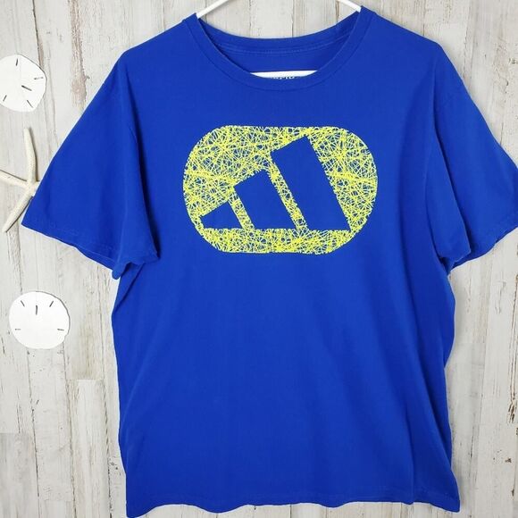 Adidas Men's Blue Graphic T-Shirt - Picture 8 of 8